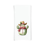 Set of 2 Christmas Cactus Cowboy Snowman Flour Sack Kitchen Towels Country Western Desert Holiday Home Decor Party Decorations