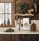 Set of 2 Christmas Cactus Cowboy Snowman Flour Sack Kitchen Towels Country Western Desert Holiday Home Decor Party Decorations