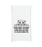 Scottish Fold Cat Every Snack You Make Flour Sack Kitchen Towel Funny Peeking Kitty Dish Cloth Housewarming Hostess Birthday Christmas Gift