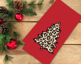 Leopard Print Christmas Tree Red Hand Towel Flour Sack Kitchen Holiday Animal Pattern Home Decor for Men Women