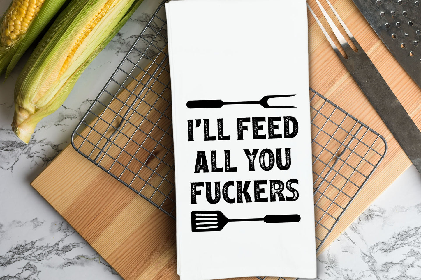 Funny Grilling Towels Set of 6 - Birthday Christmas Fathers Day Gift for Men Dad Grandpa Husband Boyfriend