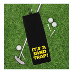 It's a Trap Tri-fold Golf Towel with Clip 100% Microfiber Waffle Weave Gift Idea for Men Women