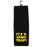 It's a Trap Tri-fold Golf Towel with Clip 100% Microfiber Waffle Weave Gift Idea for Men Women