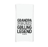 Grandpa the Man the Myth the Grilling Legend Hand Towel BBQ Grill Cook Birthday Father's Day Christmas Gift for Men Dad Grandfather Him