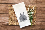 Gray Bunny Butt Tea Towels Funny Cute Easter Rabbit Hare Cottontail Flour Sack Dish Bathroom or Kitchen Decor Decorative Hand Towel