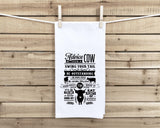Advice from a Cow Funny Flour Sack Kitchen Towel with Saying Farmhouse Rustic Farm Themed Birthday Housewarming New Home Christmas Gift Idea