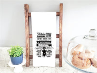 Advice from a Cow Funny Flour Sack Kitchen Towel with Saying Farmhouse Rustic Farm Themed Birthday Housewarming New Home Christmas Gift Idea