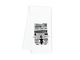 Advice from a Cow Funny Flour Sack Kitchen Towel with Saying Farmhouse Rustic Farm Themed Birthday Housewarming New Home Christmas Gift Idea