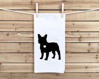 French Bulldog Flour Sack Kitchen Towel Gift Set of Two Funny Frenchie Dish Towels Birthday Christmas Gift for Women Men Dog Lovers