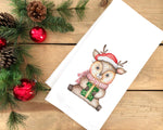 Reindeer Christmas Tea Towel Flour Sack Kitchen Towel Cute Deer Lover Home Decor Decoration for Men Women