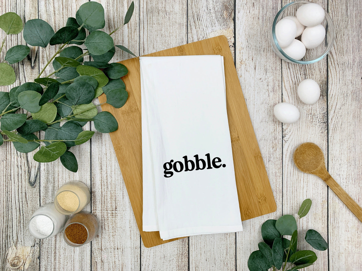 Gobble Funny Thanksgiving Flour Sack Kitchen Towel with Saying Farmhouse Birthday Housewarming New Home Hostess Present Christmas Gift
