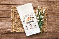 Cheesecake Recipe Flour Sack Towel with Hanging Loop Cute Festive Dish Hand Kitchen Decor Holiday Thanksgiving Christmas Decorations Gift