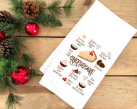 Cheesecake Recipe Flour Sack Towel with Hanging Loop Cute Festive Dish Hand Kitchen Decor Holiday Thanksgiving Christmas Decorations Gift