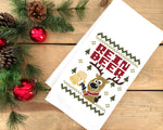 Rein Beer Funny Reindeer Drinking Beer Tea Towel Cute Christmas Flour Sack Kitchen Towel Home Decor Decoration for Men Women