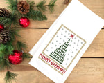 Merry Beermas Tea Towel Cute Blue and Red Flour Sack Kitchen Towel Home Decor Decorations for Beer Lover Men Women