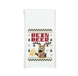 Rein Beer Funny Reindeer Drinking Beer Tea Towel Cute Christmas Flour Sack Kitchen Towel Home Decor Decoration for Men Women
