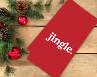 Jingle Red Christmas Flour Sack Towels with Hanging Loop Dish Hand Towel Kitchen Decor Cute Holiday for Women Mom Grandma Daughter Wife