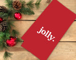 Jolly Red Christmas Flour Sack Towels with Hanging Loop Dish Hand Tea Towel Kitchen Decor Cute Holiday for Women Mom Grandma Daughter Wife