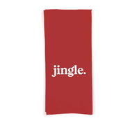 Jingle Red Christmas Flour Sack Towels with Hanging Loop Dish Hand Towel Kitchen Decor Cute Holiday for Women Mom Grandma Daughter Wife