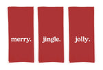 Set of 3 Red Christmas Flour Sack Towels with Hanging Loop Dish Hand Towel Kitchen Decor Cute Holiday for Women Mom Grandma Daughter Wife