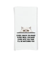 White Persian Cat Every Snack You Make Flour Sack Kitchen Towel Funny Peeking Kitty Dish Cloth Housewarming Hostess Birthday Christmas Gift