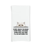 White Persian Cat Every Snack You Make Flour Sack Kitchen Towel Funny Peeking Kitty Dish Cloth Housewarming Hostess Birthday Christmas Gift