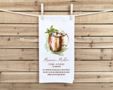 Moscow Mule Flour Sack Kitchen Towel Funny Bar Dish Cloth Cockail Party Hostess Housewarming Birthday Christmas Gift Idea