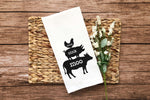 Cluck Oink Moo Flour Sack Towel Funny Pig Kitchen Decor Farmhouse Kitchen Hostess Housewarming Birthday Christmas Gift Idea for Men Women