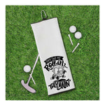 They See Me Rollin They Hatin Tri-fold Golf Towel with Clip 100% Microfiber Waffle Weave Black White Gift Idea for Golfer Men Women