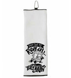 They See Me Rollin They Hatin Tri-fold Golf Towel with Clip 100% Microfiber Waffle Weave Black White Gift Idea for Golfer Men Women