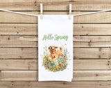 Golden Retriever Set of 4 Seasonal Flour Sack Hand Towels - Hello Spring Summer Fall Winter Birthday Christmas Gift Idea for Women Men