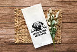 Set of 3 Pug Flour Sack Kitchen Towels Funny Dog Lover Hand Tea Dish Towels Birthday Housewarming Christmas Gift for Women Men Mom Dad