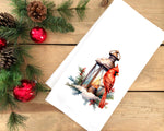 Christmas Cardinal and Lantern Tea Towel Cute Colorful Flour Sack Kitchen Towel Farmhouse Home Decor Decoration for Men Women Family Friends