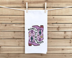 Blame It All on My Roots Flour Sack Kitchen Towel with Hanging Loop Funny Cute Cowgirl Western Dish Cloth Housewarming Hostess Mothers Day