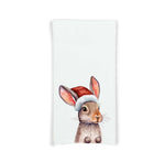 Christmas Bunny Rabbit Tea Towel Flour Sack Kitchen Towel Cute Animal Home Decor Decoration for Men Women