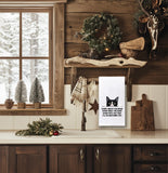 Tuxedo Cat Every Snack You Make Flour Sack Kitchen Towel - Funny Peeking Black and White Kitty Housewarming Hostess Birthday Christmas Gift