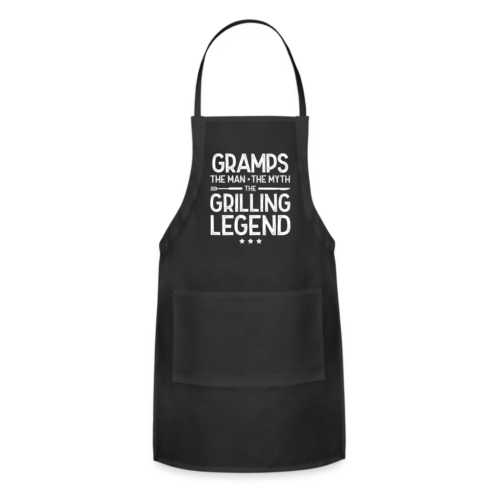 Gramps the Man the Myth the Grilling Legend Adjustable Apron - black
