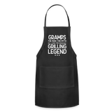 Gramps the Man the Myth the Grilling Legend Adjustable Apron - black