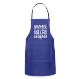 Gramps the Man the Myth the Grilling Legend Adjustable Apron - royal blue
