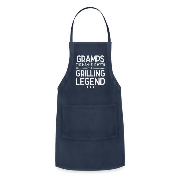 Gramps the Man the Myth the Grilling Legend Adjustable Apron - navy