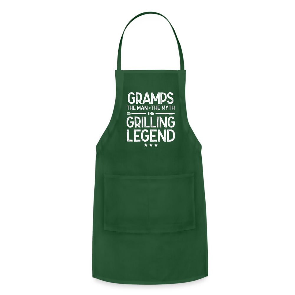 Gramps the Man the Myth the Grilling Legend Adjustable Apron - forest green