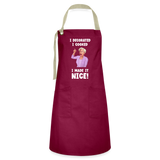 I Decorated I Cooked I Made It Nice Artisan Apron - burgundy/khaki