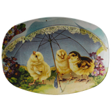 Easter Chicks Under a Parasol Serving Platter