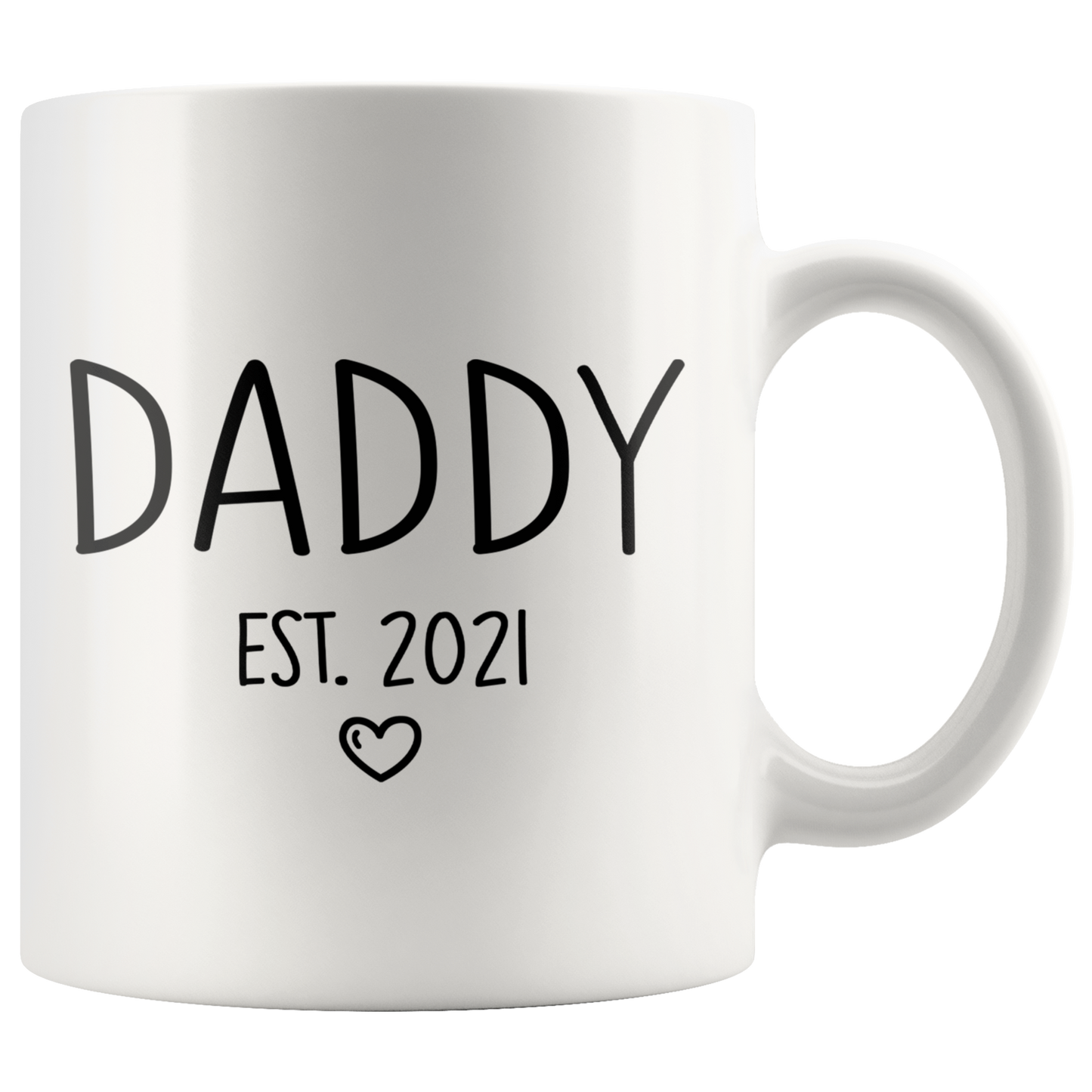 Mommy and Daddy Est 2021 Matching Mug Set