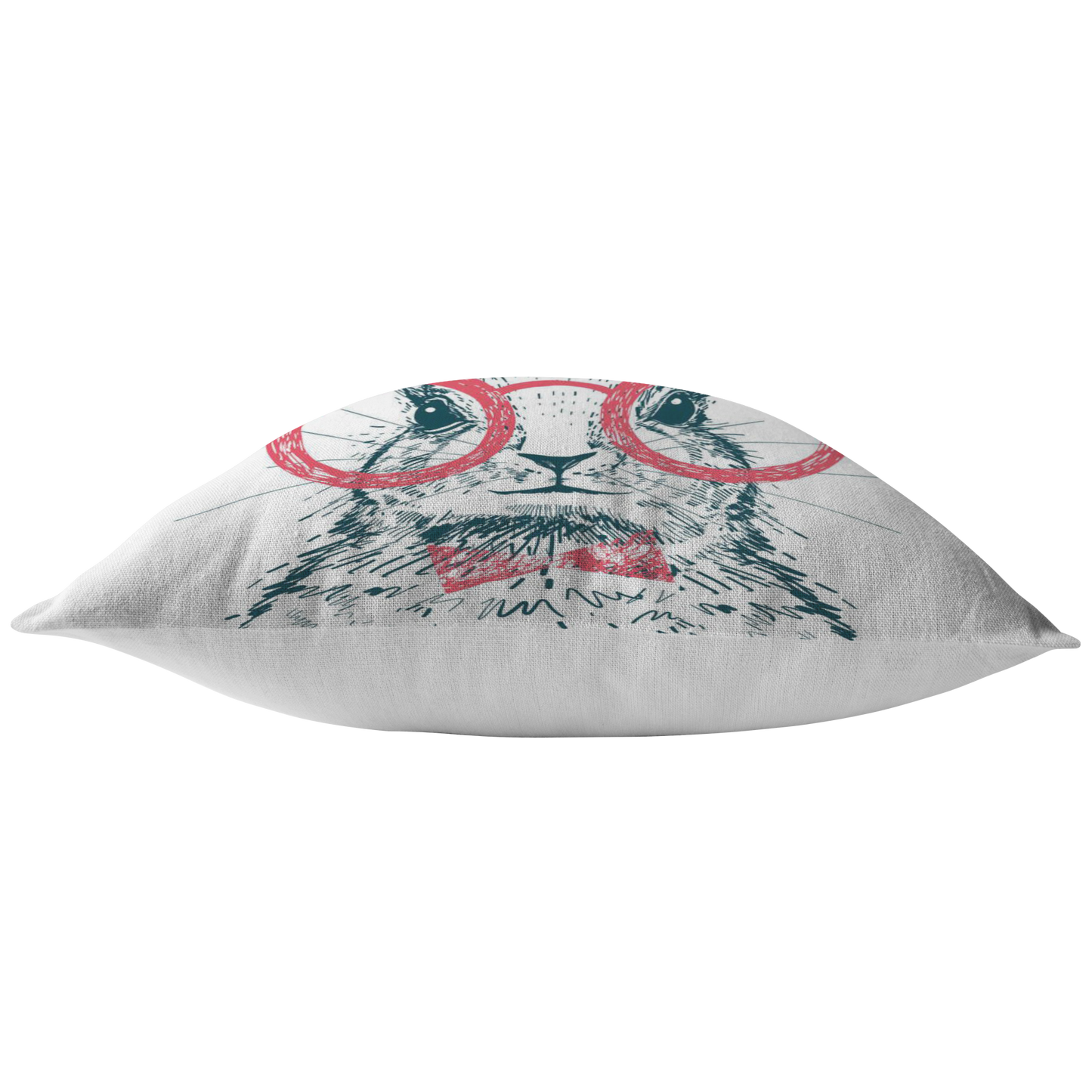 Easter Bunny with Red Glasses and Bow Tie Throw Pillow or Zip Pillow Cover | Spring Farmhouse Decor