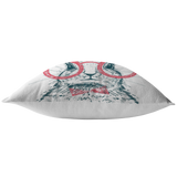 Easter Bunny with Red Glasses and Bow Tie Throw Pillow or Zip Pillow Cover | Spring Farmhouse Decor