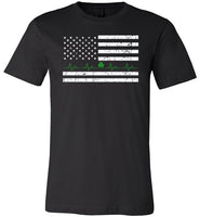 American Flag Irish Shamrock Heartbeat Shirt for Women