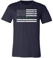 American Flag Irish Shamrock Heartbeat Shirt for Women