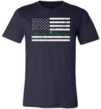 American Flag Irish Shamrock Heartbeat Shirt for Women