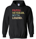Papou Veteran Myth Legend Hoodie for Men Greek Grandpa Gift